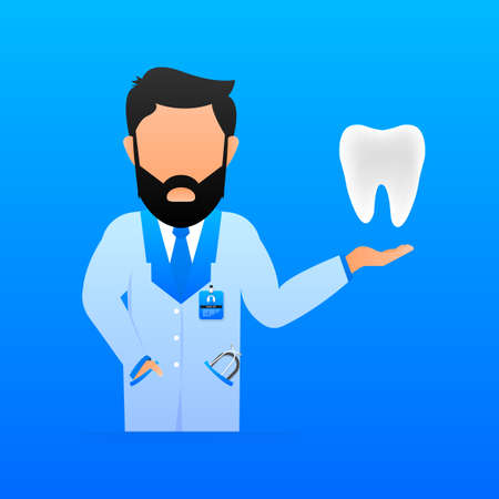 Dentist in flat style. Healthcare illustration. Isolated vector illustrationのイラスト素材
