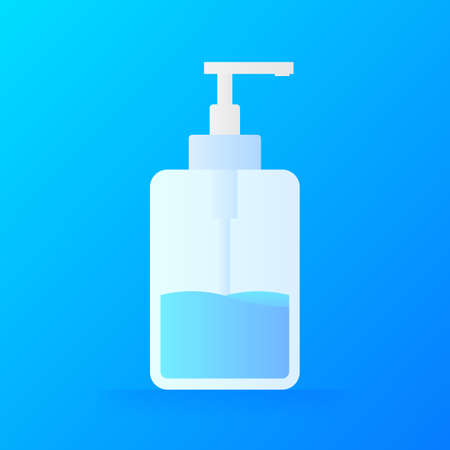 Disinfection sanitizer on transparent background. Vector 3d illustration.のイラスト素材