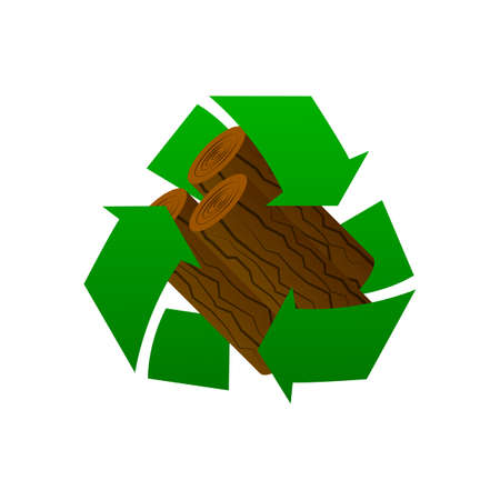 Recycling wood, great design for any purposes. Green energy backgroundのイラスト素材