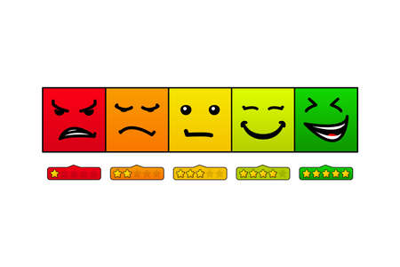 Credit score meter with different emotions vector concept isolated on white backgroundのイラスト素材