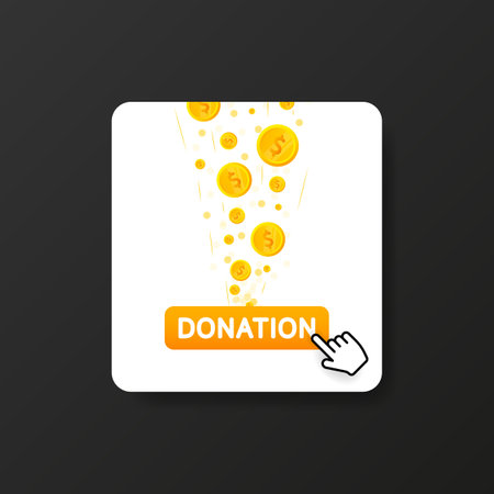 Donation box icon in flat style isolated on background. Vector illustrationのイラスト素材