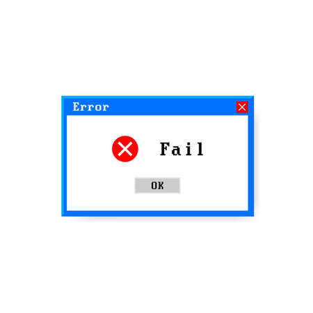 System error vector icon failure pc interface. Error message computer window alert popupのイラスト素材