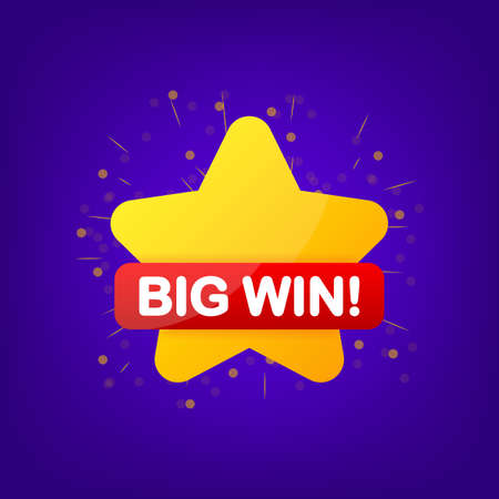 Big win social media post template. Poster, media banner. Vector design templateのイラスト素材