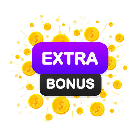 Extra bonus. Realistic banner. Product advertising. Web design. Vector illustration.のイラスト素材