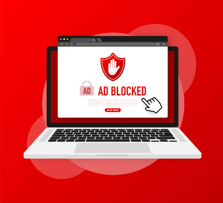 Advertising with ad blocked for promotion design. Vector illustrationのイラスト素材