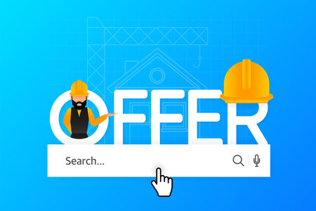 Icon for web design with job offer. Creative vector illustration. Job interview vector illustration conceptのイラスト素材