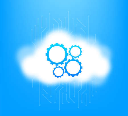Line art cloud setting for web design. Internet network. Line artのイラスト素材