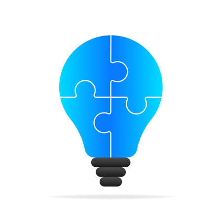 Idea lamp in cartoon style. Isolated background. Realistic vector illustration. Simple vector illustrationのイラスト素材