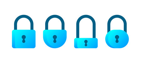 Locked Padlock. Protection, Safety icon. Locked password. Vector illustration.