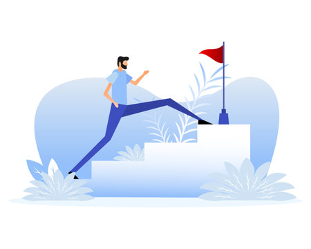 Go forward people. Flat design. Flat icon with go forward peopleのイラスト素材