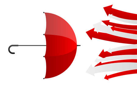 Wealth protection. Protection marketing crash. Investment stock in market downturn. Vector illustration.のイラスト素材