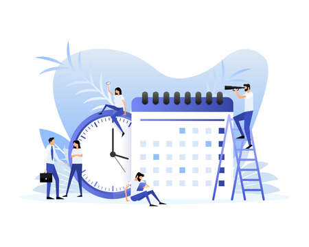 Event schedule date. Calendar reminder. Calendar and time.のイラスト素材