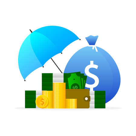 Insurance concept. Insurance policy. Money Guarantee. Vector illustration.のイラスト素材