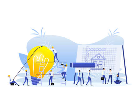 Idea to build people. Vector design. Business concept. Team work conceptのイラスト素材