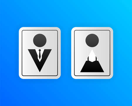 WC door plate symbol. Men, women restroom. Vector illustration.のイラスト素材