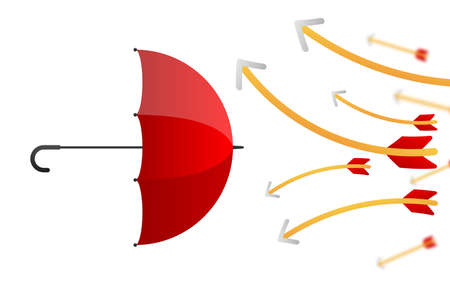 Wealth protection. Protection marketing crash. Investment stock in market downturn. Vector illustration.のイラスト素材
