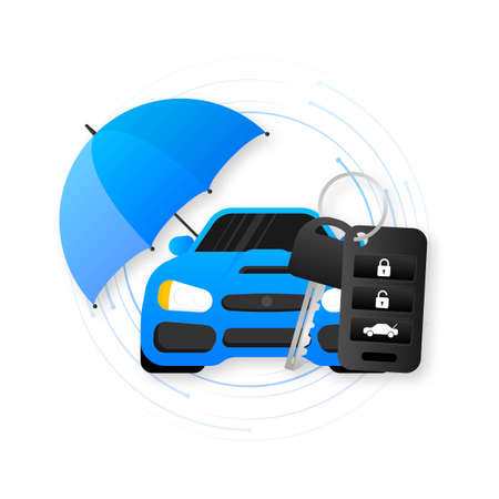 Car Insurance concept. Insurance policy. Money Guarantee. Vector illustration.のイラスト素材
