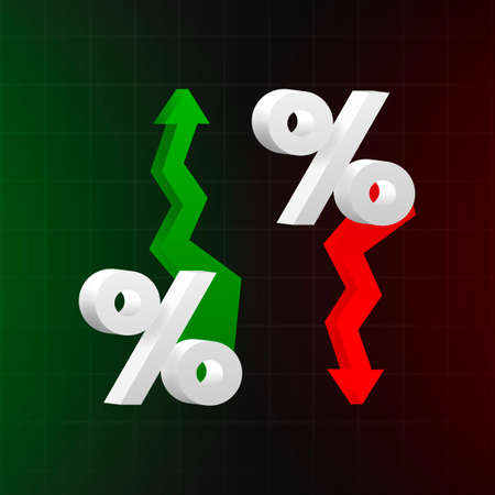 Down arrow, percent sign - discount, sale simple symbol.のイラスト素材
