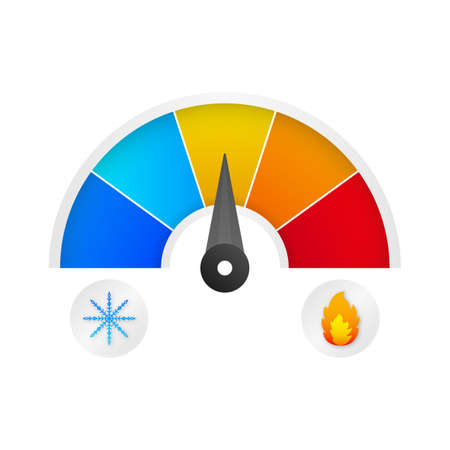 Hot and cold temperature icon. Sun and snowflake.のイラスト素材