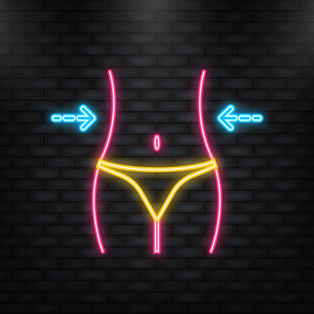 Weight loss program, diet. Fitness or liposuction. Vector illustrationのイラスト素材