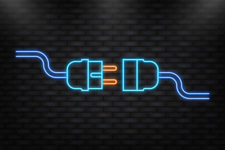 Electric plug. Electricity and energy Communication, internet concept. Vector illustrationのイラスト素材