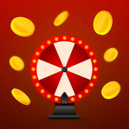 Fortune wheel in modern style. Vector illustration 3d style. Modern 3d graphicのイラスト素材