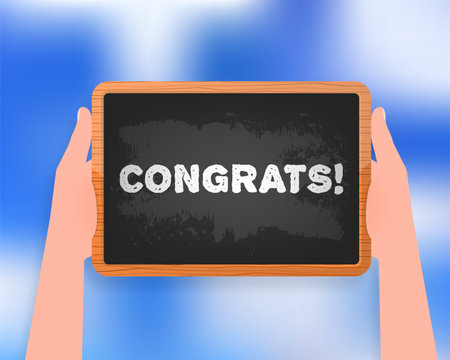 Congrats black school board for celebration design. Vector illustrationのイラスト素材
