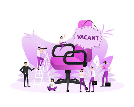 Office chair. We Are Hiring, Vacant positions. Hiring and recruitingのイラスト素材