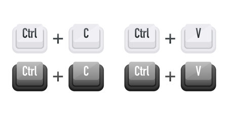 Ctrl C and Ctrl V Keyboard keys. Shortcut keysのイラスト素材