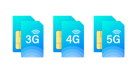 3g 4g 5g sim card. Internet connections using a sim card method. Wireless networkのイラスト素材