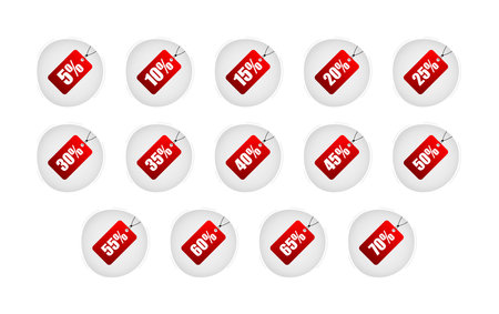 Valuable Discount labels. Special offer price sign. Percent off price.のイラスト素材