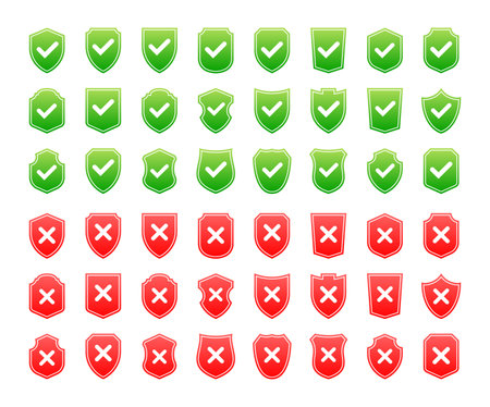 Set of shields. Protect signs. Knight award. Security labelのイラスト素材