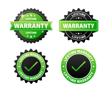 lifetime warranty label. Lifetime warranty on product quality and reliabilityのイラスト素材