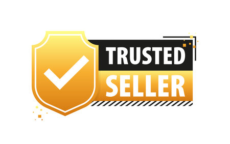 Trusted Seller label. Trust and reliability in every transactionのイラスト素材
