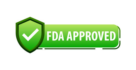 Fda approved Label. FDA Validated Quality and Safety Assuranceのイラスト素材