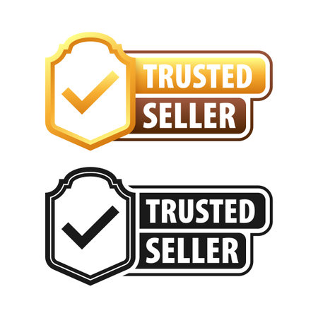 Trusted Seller label. Trust and reliability in every transactionのイラスト素材