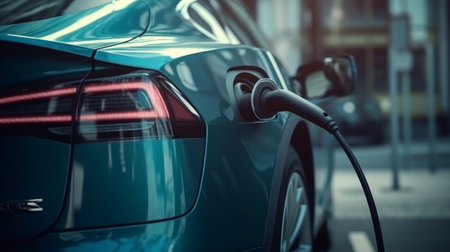 EV charging port for electric car. Generative AIの素材