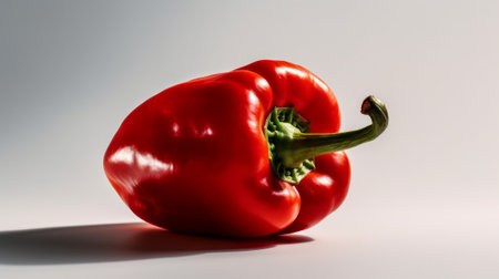 Red paprika on a white background. Generative AIの素材