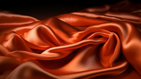 Deep rich orange colored satin. Generative AIの素材