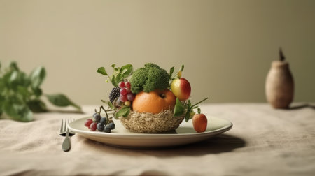 Healthy eating and sustainability concept. Generative AIの素材