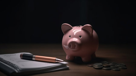 Plan finance and savings money. Generative AIの素材