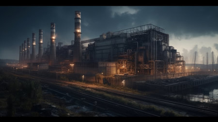 Power plant. Generative AIの素材