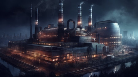 Power plant. Generative AIの素材