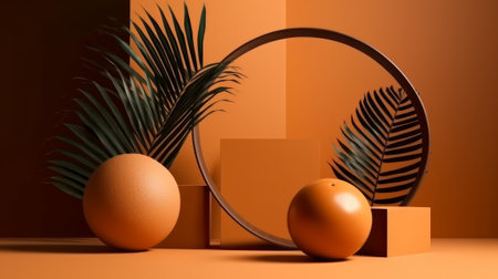 Abstract minimal scene for product presentation white geometric shape. Generative AIの素材