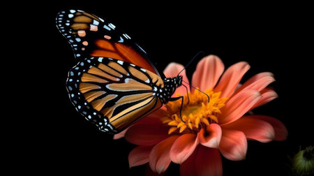 Butterfly on a flower. Generative AIの素材