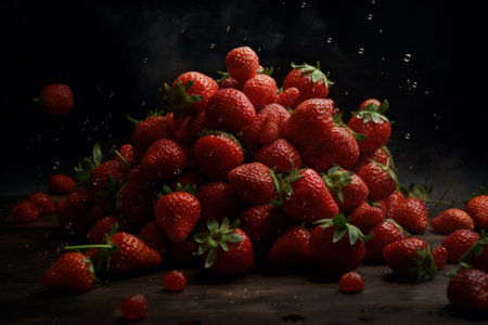 Red berry strawberry. Generative AIの素材