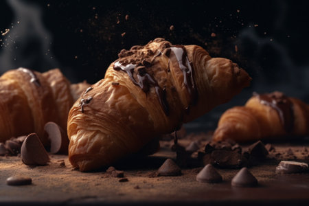 Freshly baked croissants. Generative AIの素材