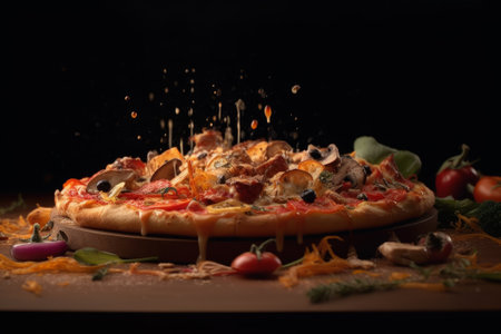 Fresh Homemade Italian Pizza. Generative AIの素材