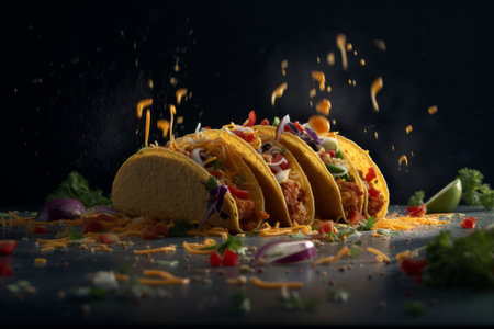 Mexican food tacos. Generative AIの素材