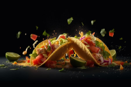 Mexican food tacos. Generative AIの素材